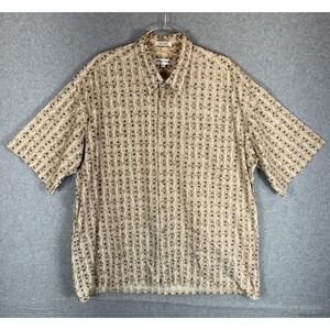 Pierre Cardin Shirt Mens 2XL Geometric Pattern Short Sleeve‎ Button Up